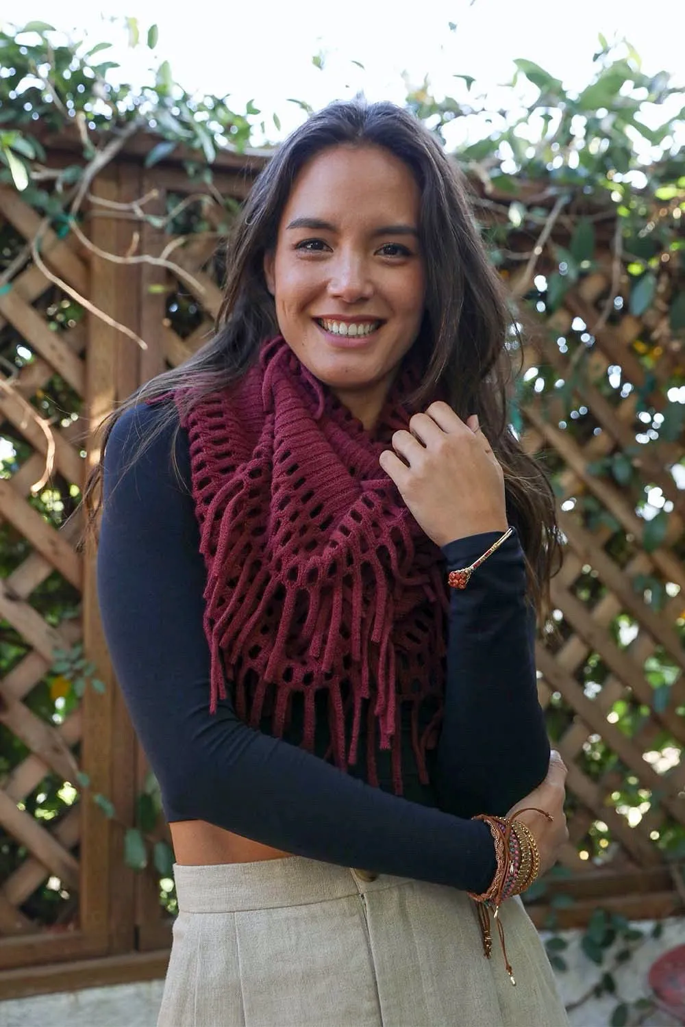 Fuzzy Chenille Tassel Infinity Scarf (7 colors)