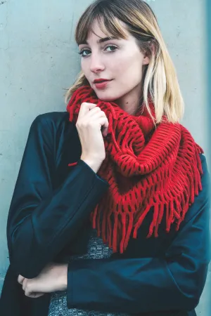 Fuzzy Chenille Tassel Infinity Scarf (7 colors)