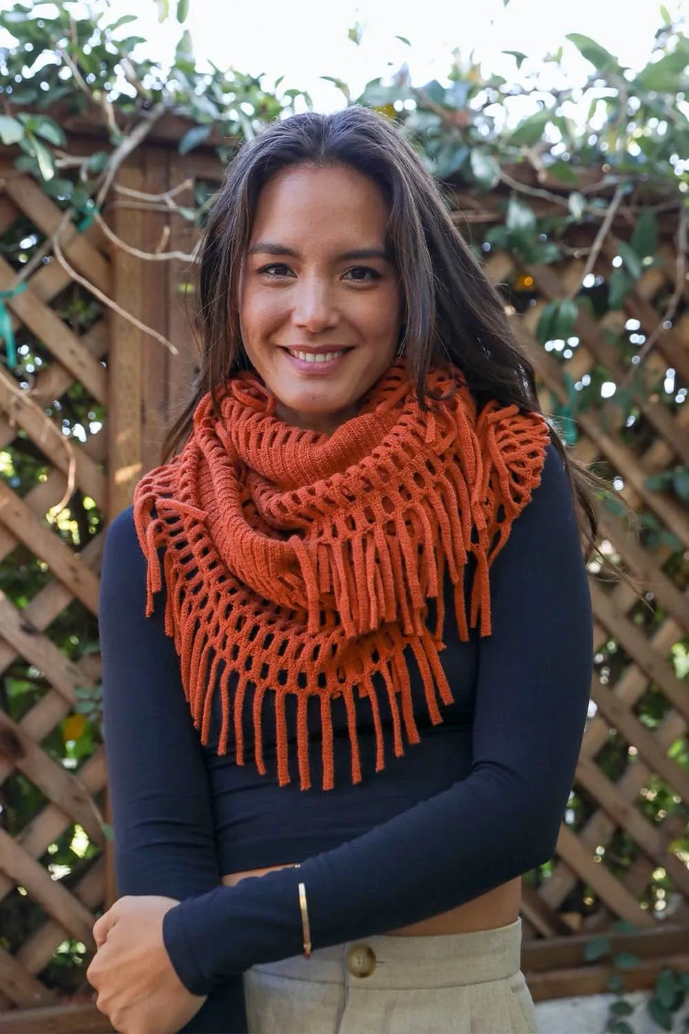Fuzzy Chenille Tassel Infinity Scarf (7 colors)