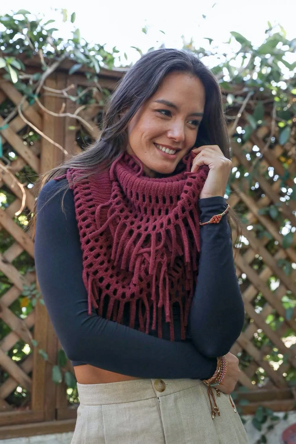 Fuzzy Chenille Tassel Infinity Scarf (7 colors)
