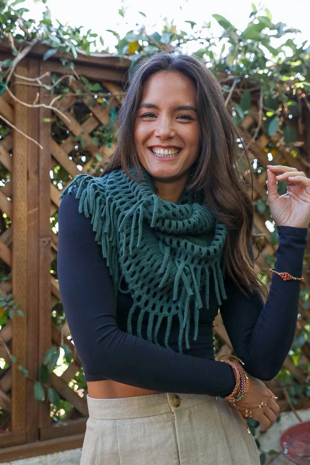 Fuzzy Chenille Tassel Infinity Scarf (7 colors)