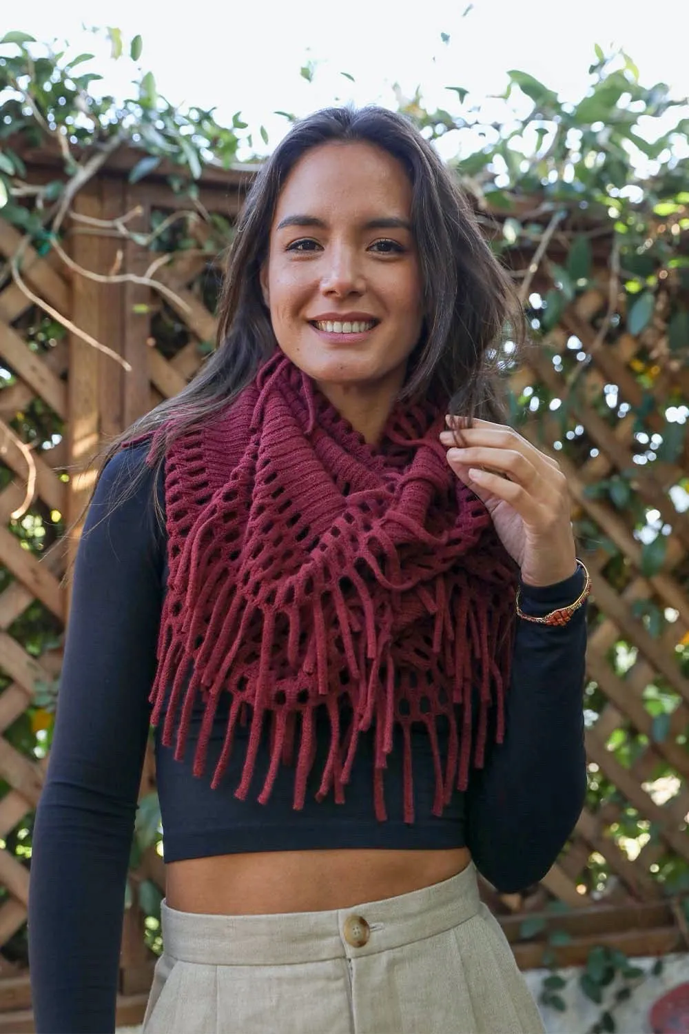 Fuzzy Chenille Tassel Infinity Scarf (7 colors)