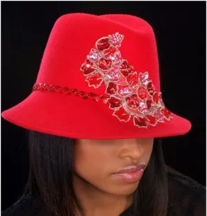 FW-56022 Red Felt Hat