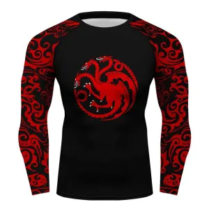 Game of Thrones House Targaryen Long Sleeve MMA BJJ Fitness Yoga Running Cycling Use Tee