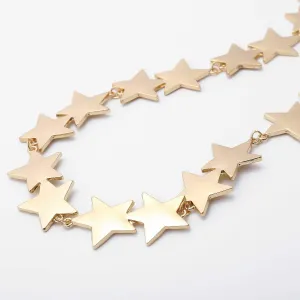 Geometric Gold Silver Tone Celestial Star Waist Chain