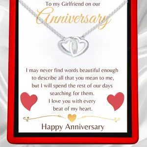 Girlfriend Anniversary  - Interlocking Hearts Necklace Anni4