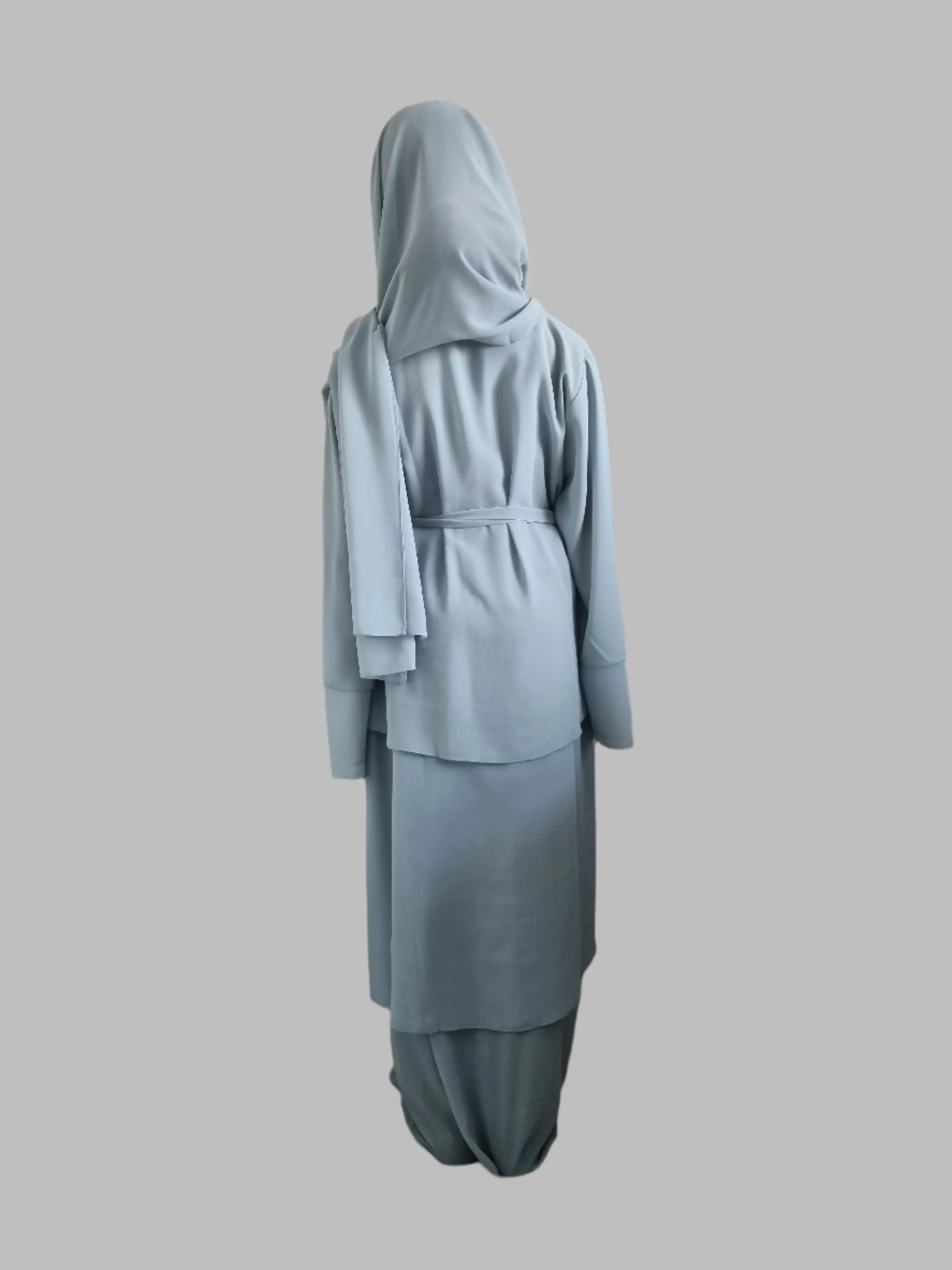 Girls Chiffon Layered Abaya - Blue
