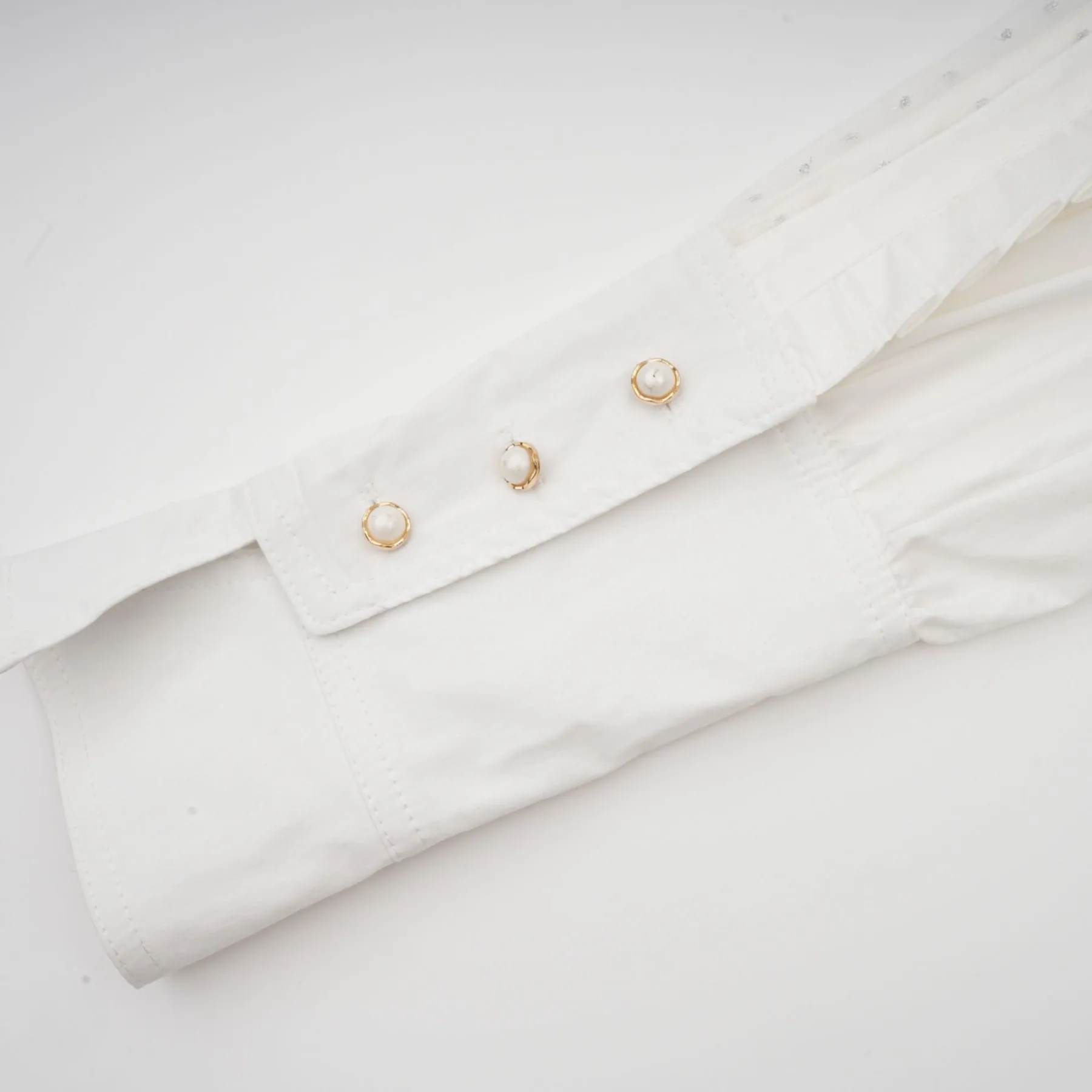 Giulietta Shirt White Pleated Scarf Collar Trendy Top