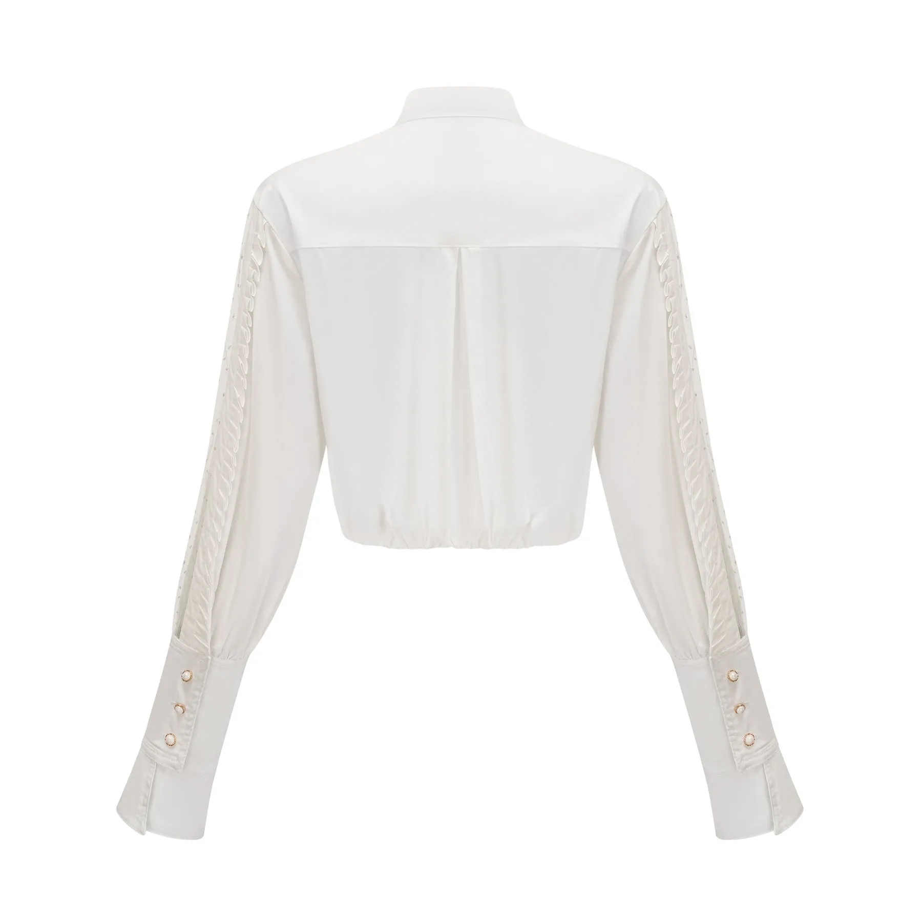 Giulietta Shirt White Pleated Scarf Collar Trendy Top