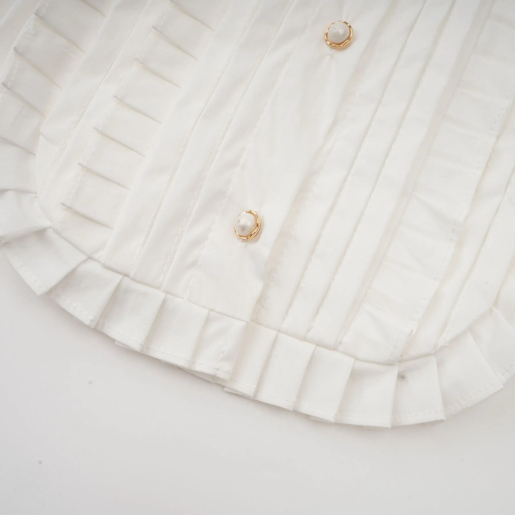 Giulietta Shirt White Pleated Scarf Collar Trendy Top