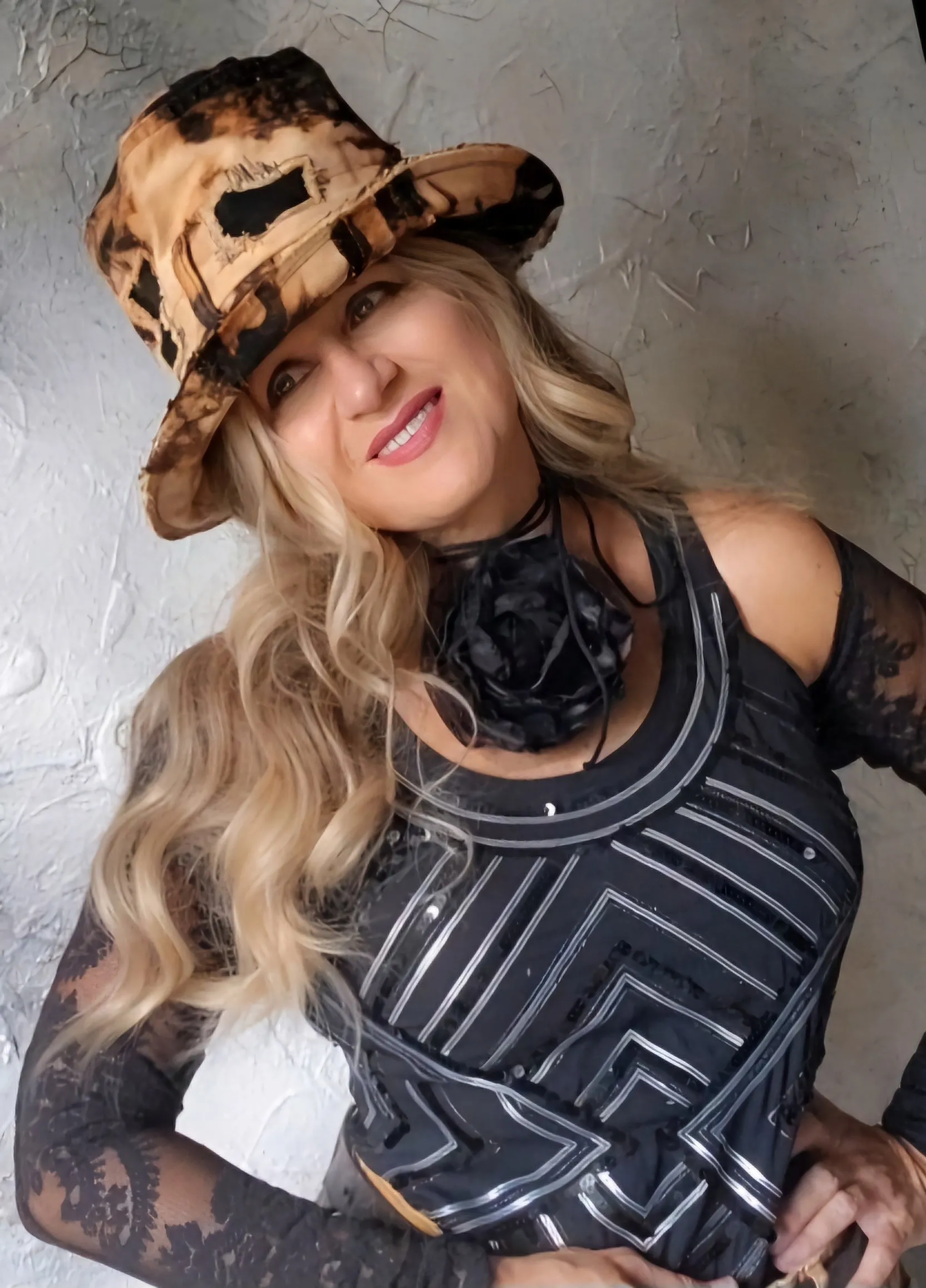 GIVE ME YOUR CANDY / Bohemian Shabby Chic Top Hat Upcycled Denim Distressed Boro Dyed Acid-washed