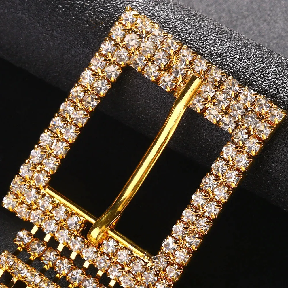 Glitter Crystal Tassel Mini Skirt Rhinestone Chain Belt