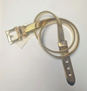 Gold Elastic Belt with Gold Buckle