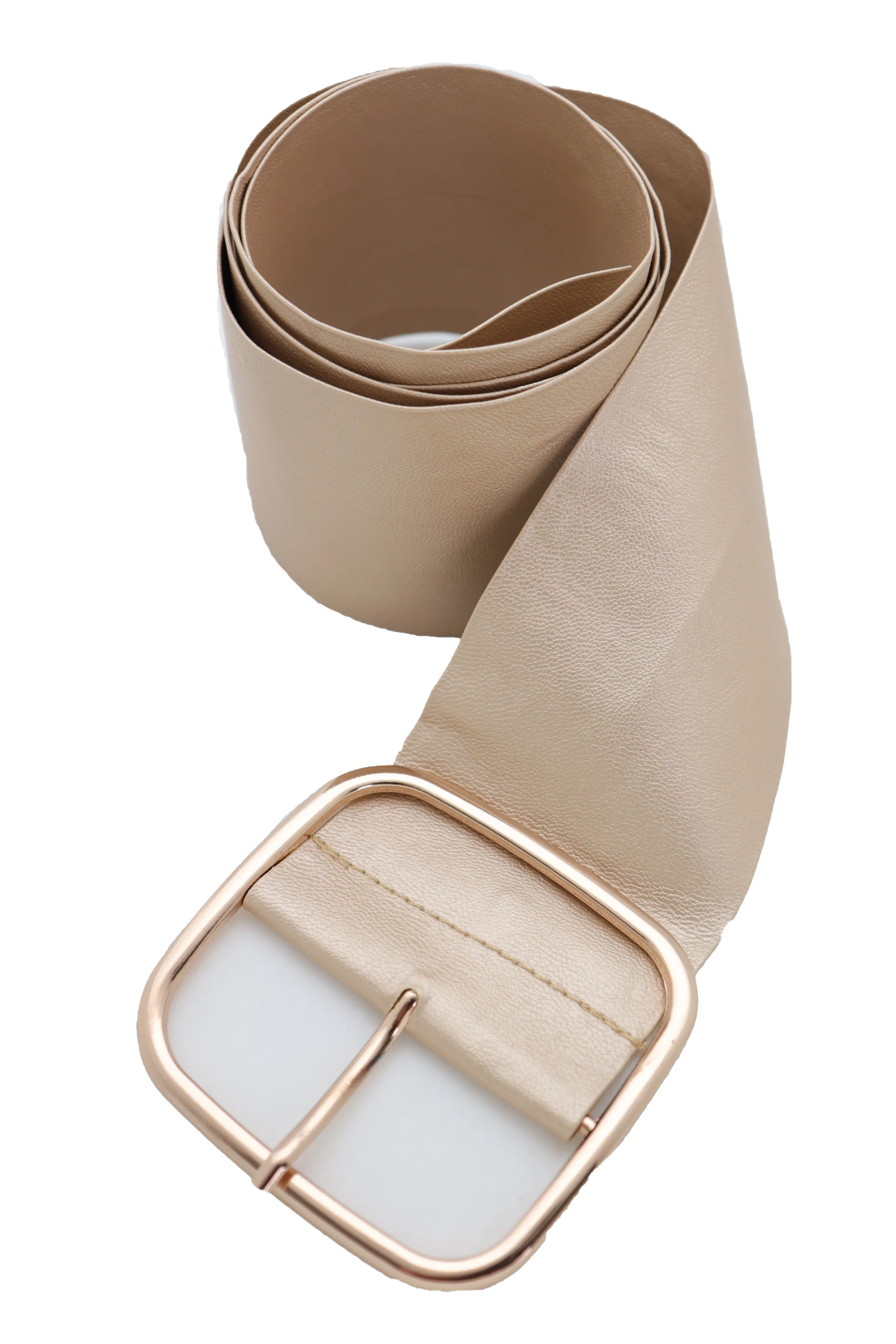 Gold Extra Long Fabric Wide Waistband Fashion Belt Adjustable Size XS S