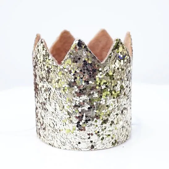 Gold Glitter Sparkles Birthday Boy or Girl Hat Party Crown Toddler Smash Cake Photo Prop