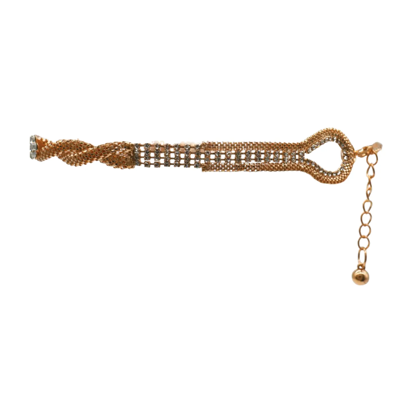 Gold Metal Chain Braided Belt Flower Charms Fit Size S M L