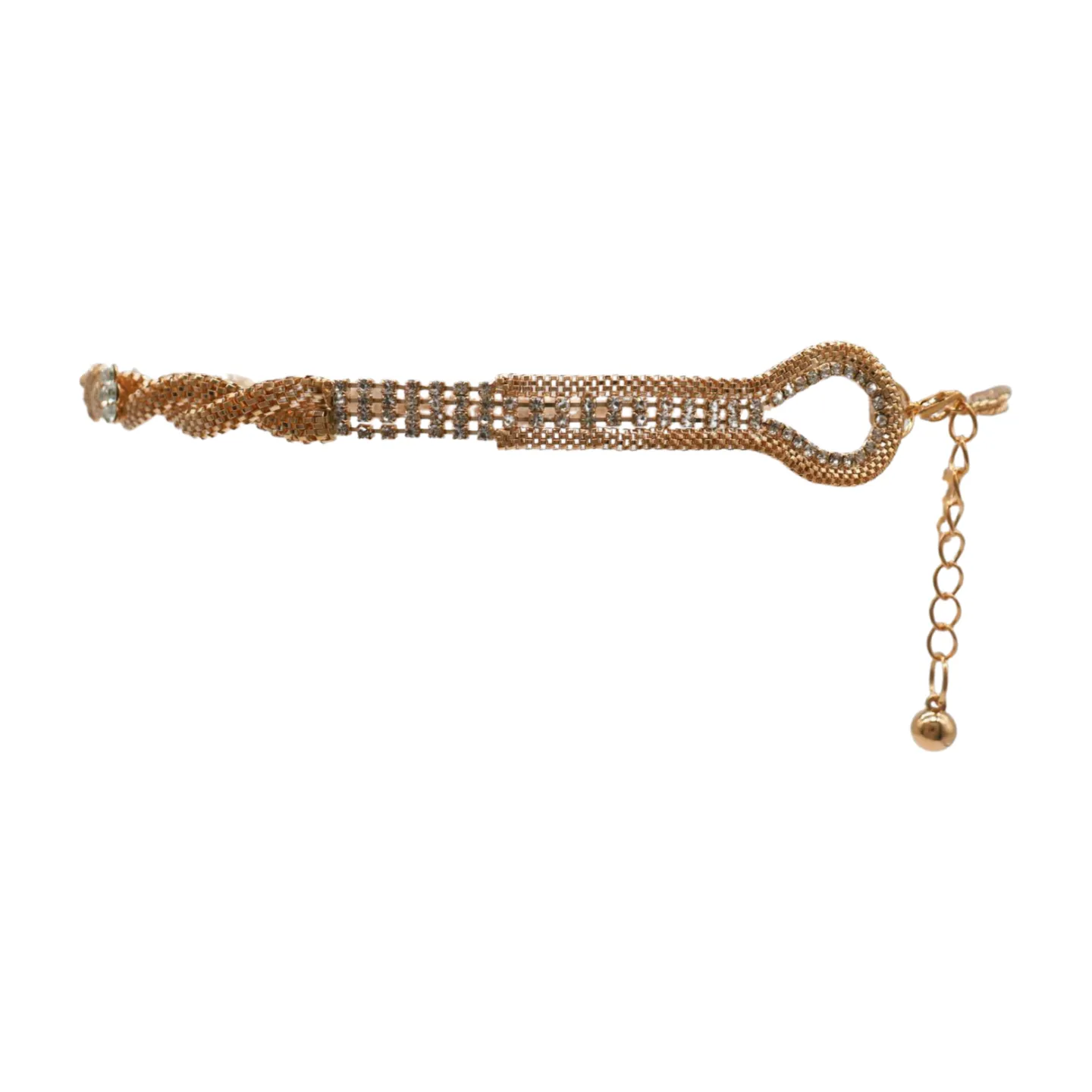 Gold Metal Chain Braided Belt Flower Charms Fit Size S M L