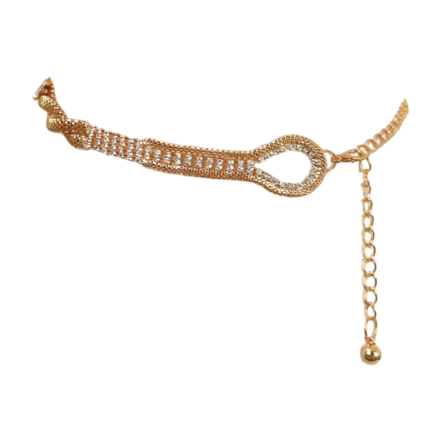 Gold Metal Chain Braided Belt Flower Charms Fit Size S M L