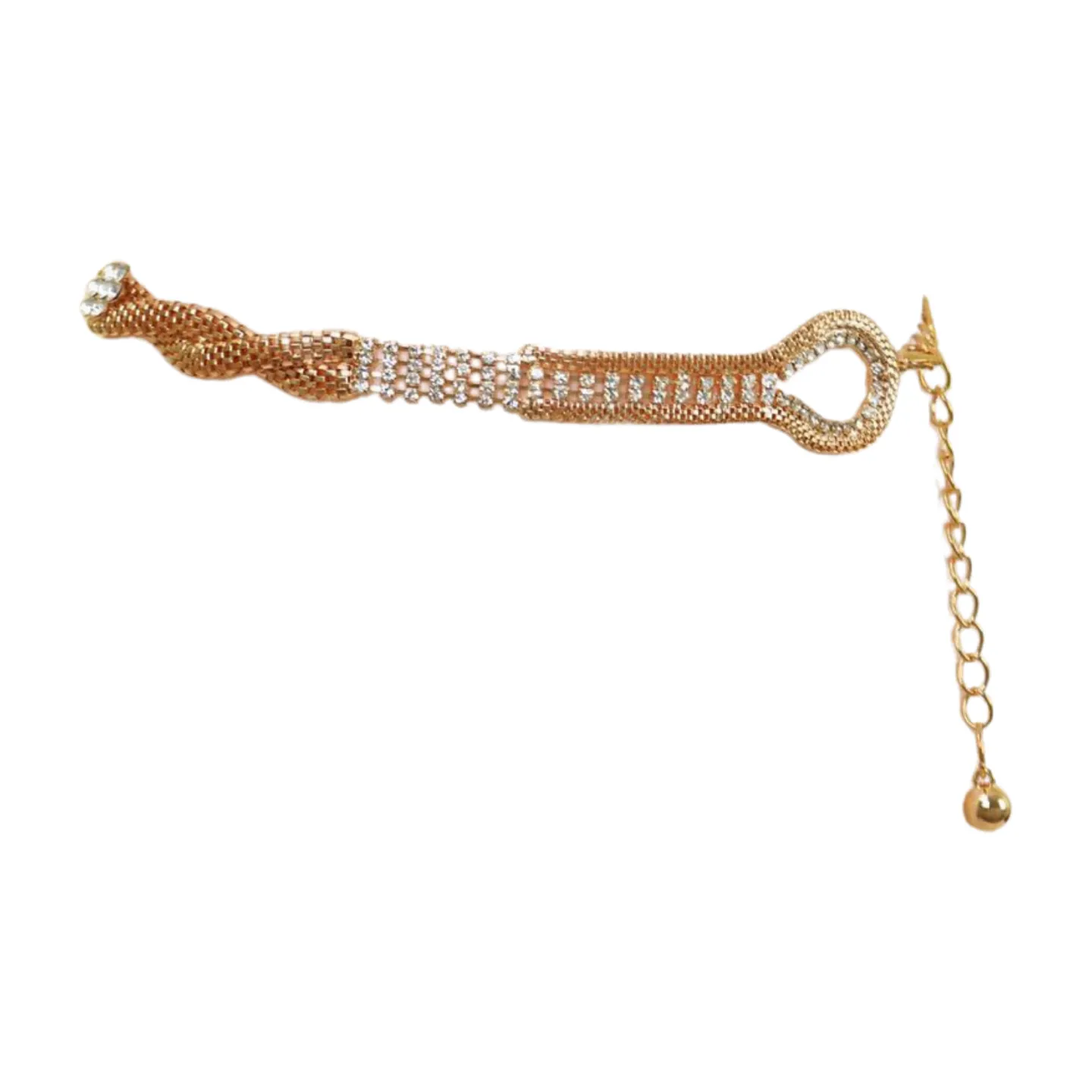 Gold Metal Chain Braided Belt Flower Charms Fit Size S M L