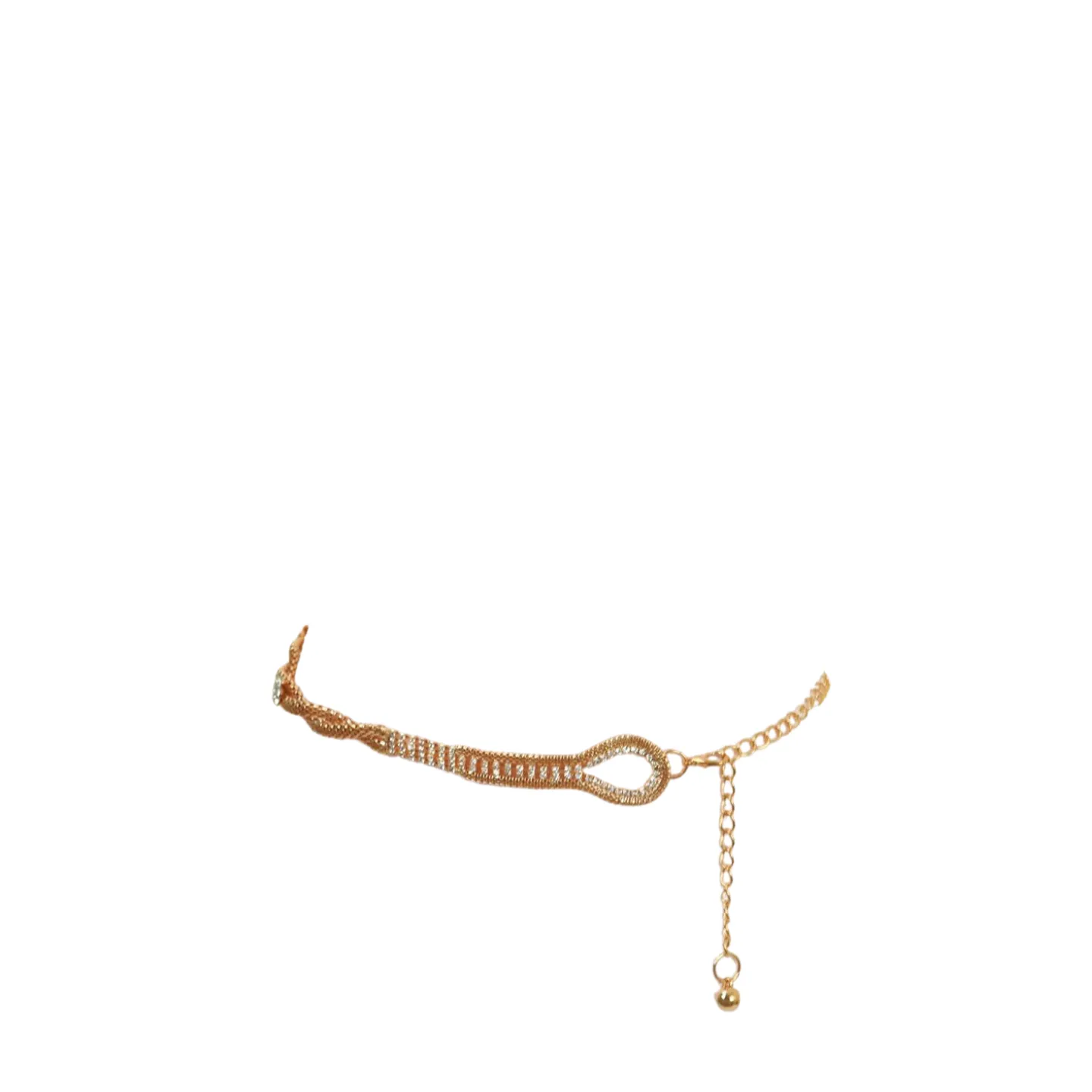 Gold Metal Chain Braided Belt Flower Charms Fit Size S M L