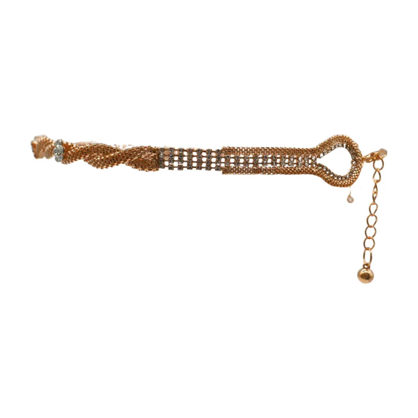 Gold Metal Chain Braided Belt Flower Charms Fit Size S M L