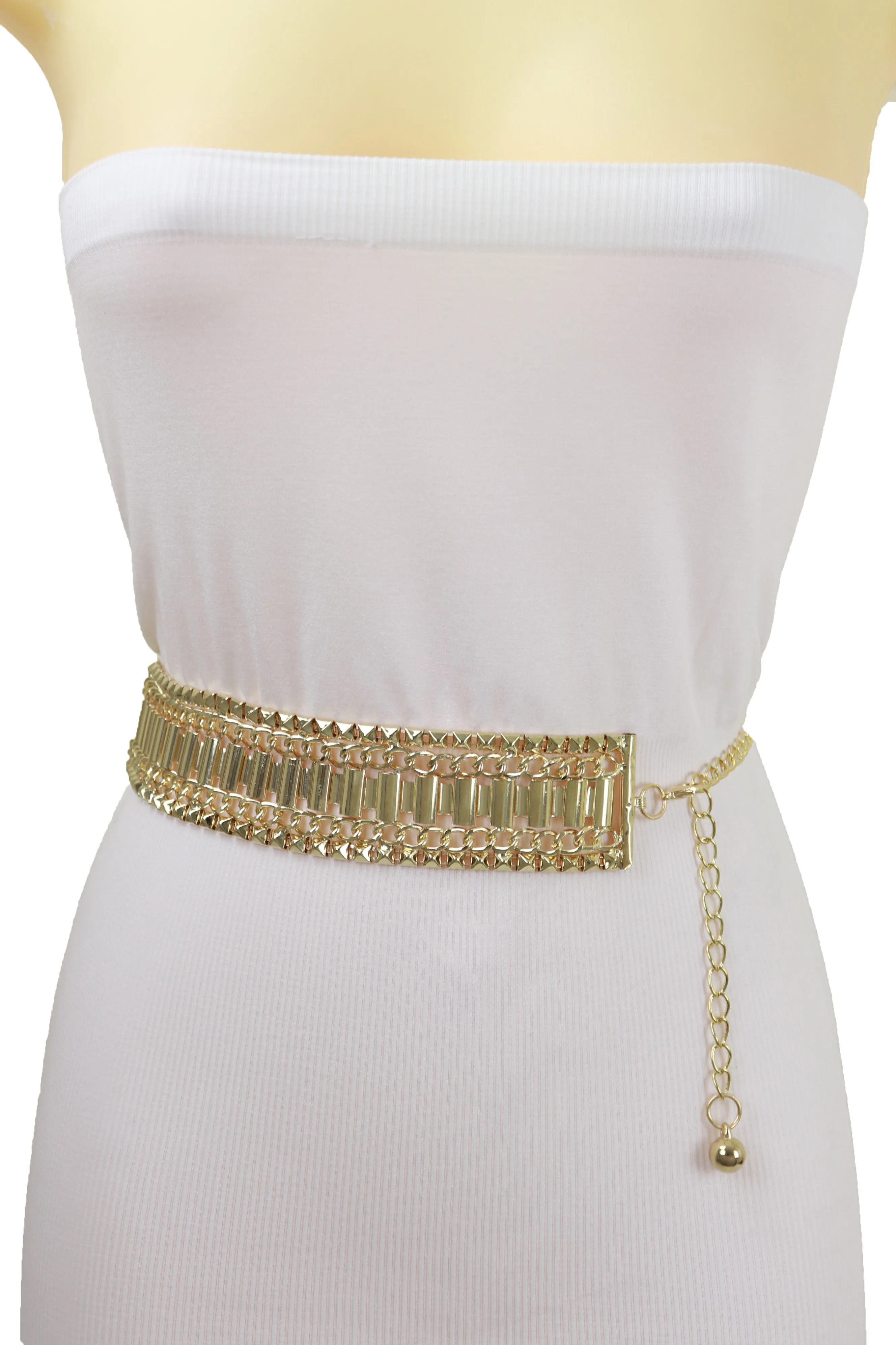Gold Metal Chain Fashion Belt Hip High Waist Size S M L