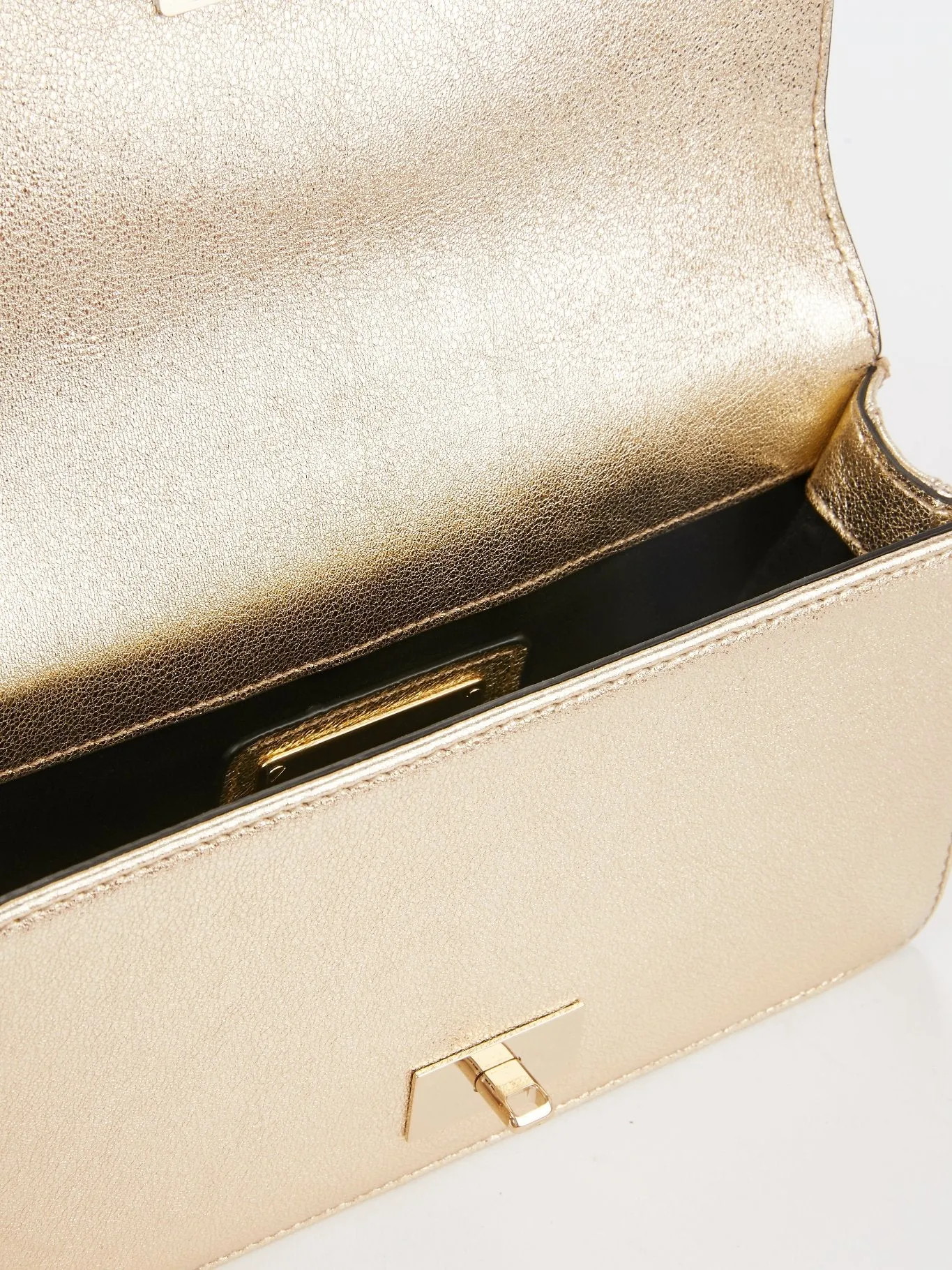 Gold Quilted Flap Belt Bag