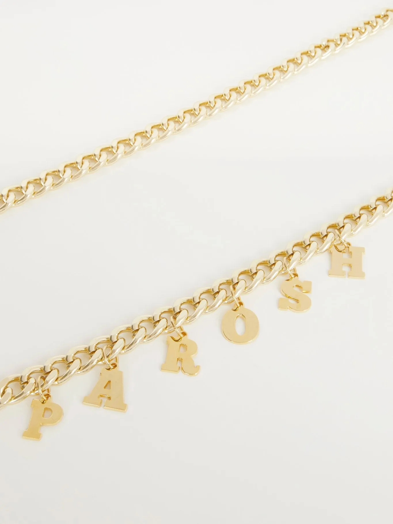Gold Tone Logo Chain Belt