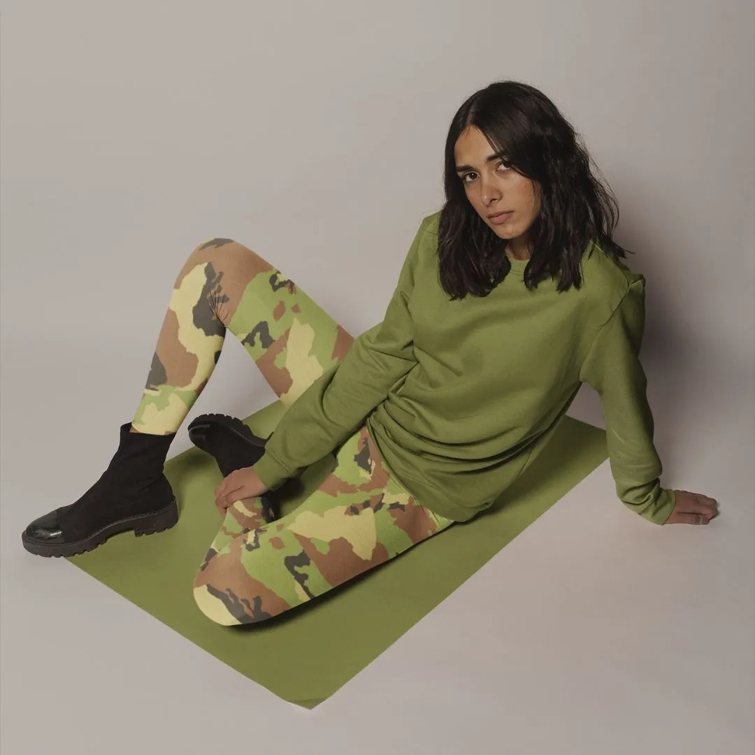 Green Camo Tie Dye Leggings