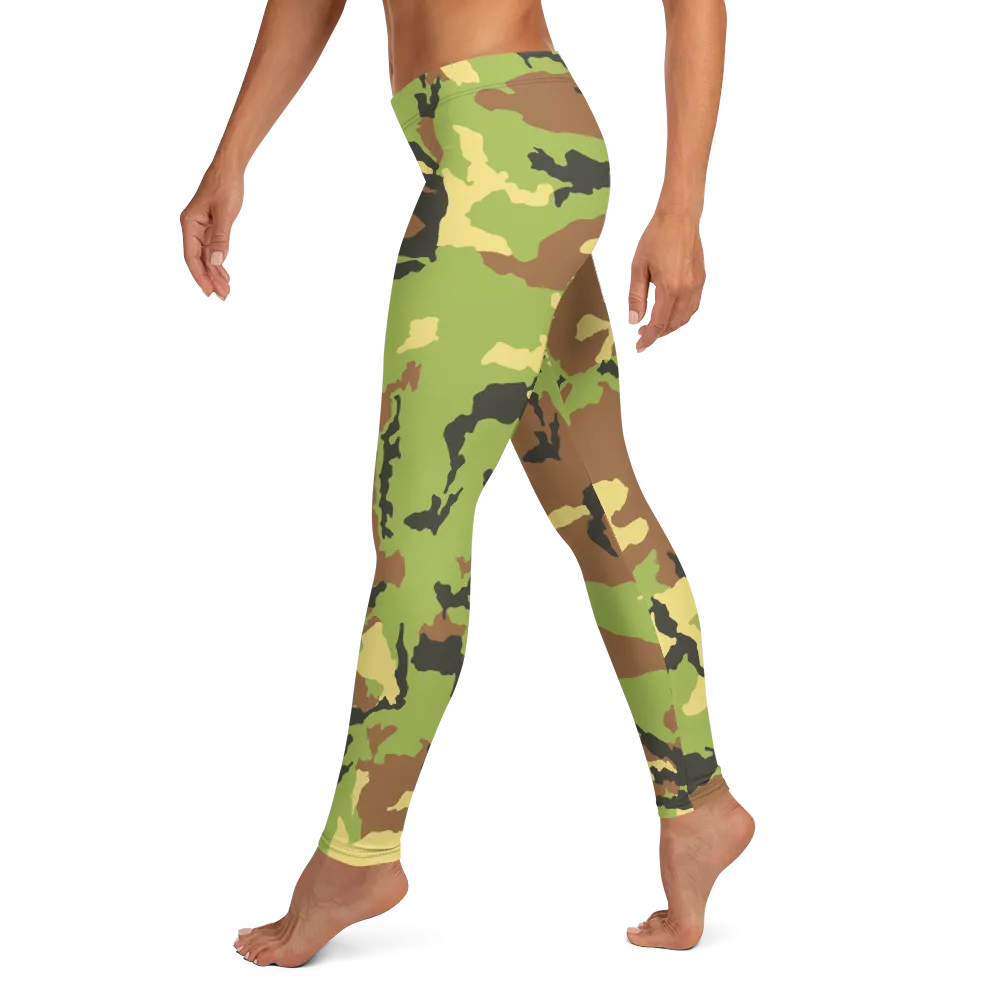 Green Camo Tie Dye Leggings