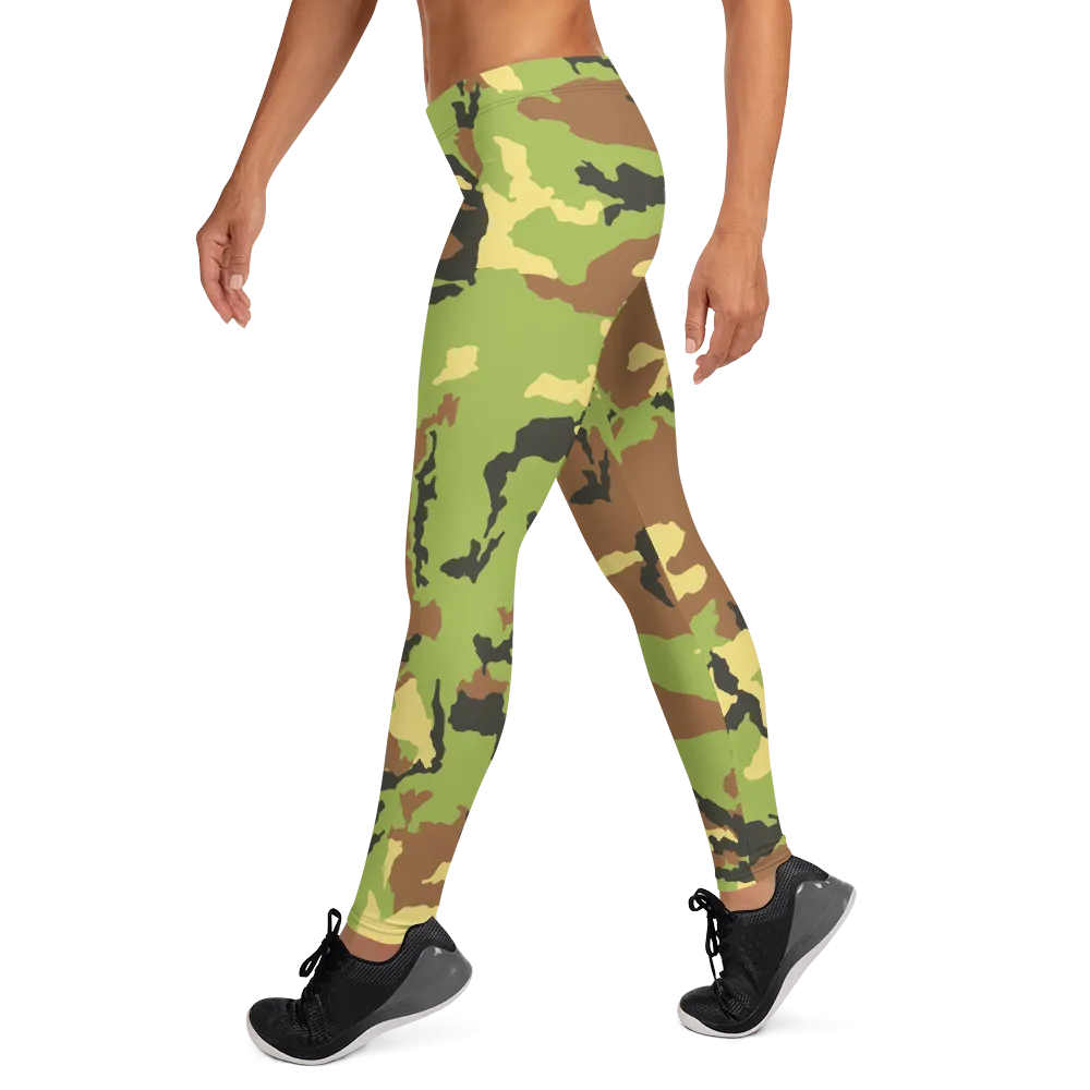 Green Camo Tie Dye Leggings