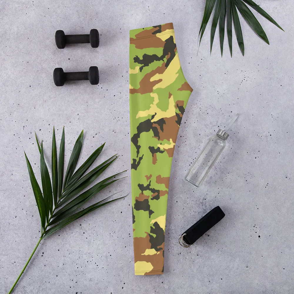 Green Camo Tie Dye Leggings