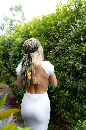 Green multi-way head scarf