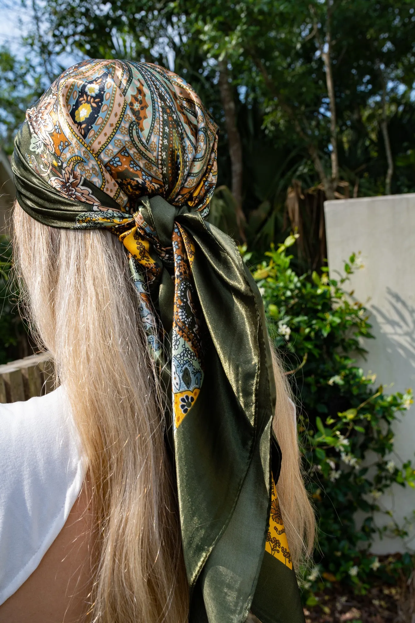 Green multi-way head scarf