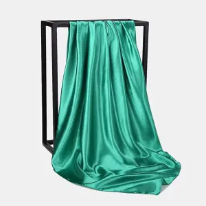 Green satin scarf