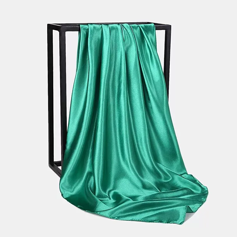 Green satin scarf