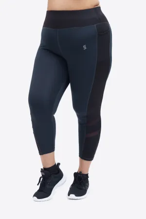 Grey-Black Side Mesh Legging