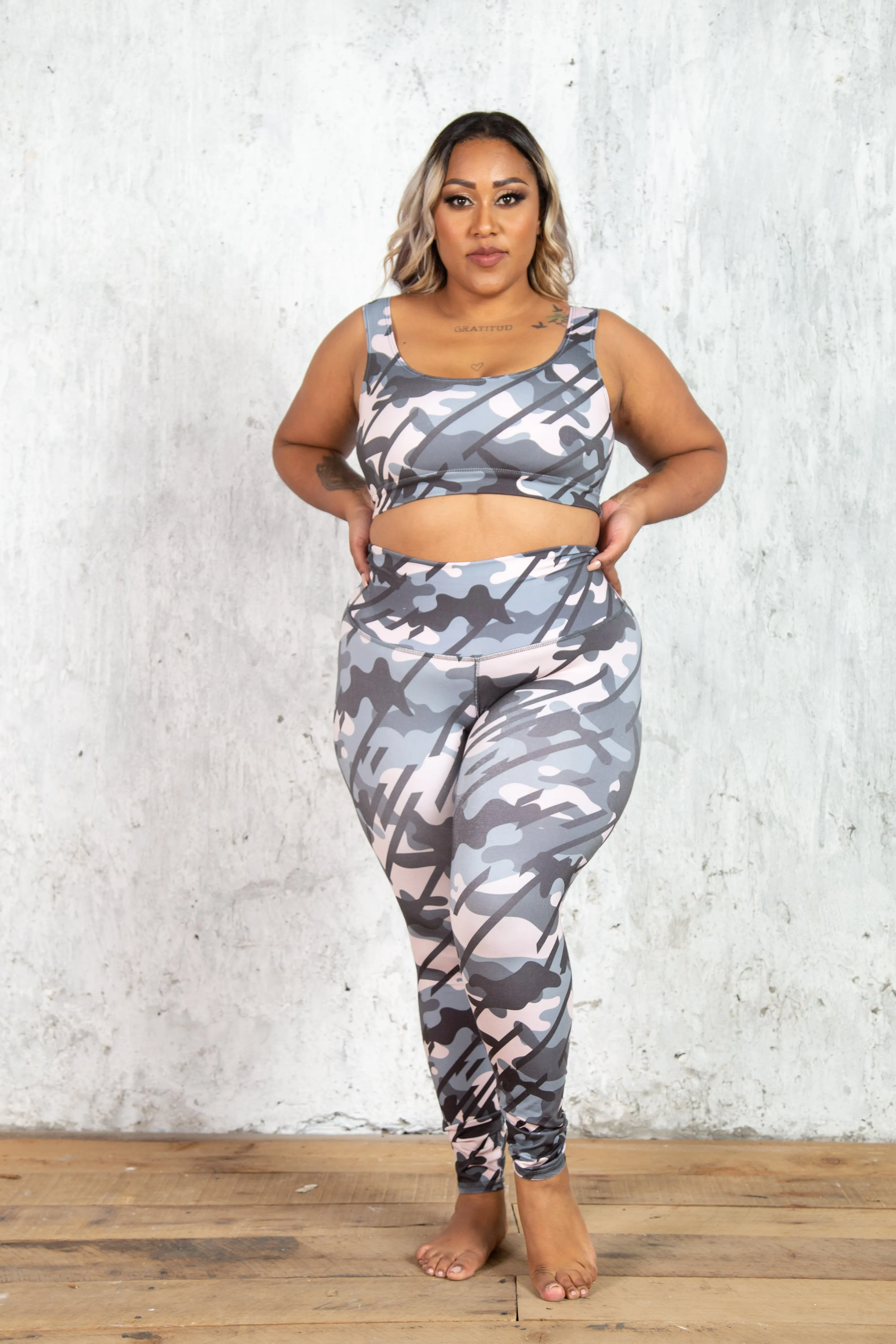 Grey Striped Activewear