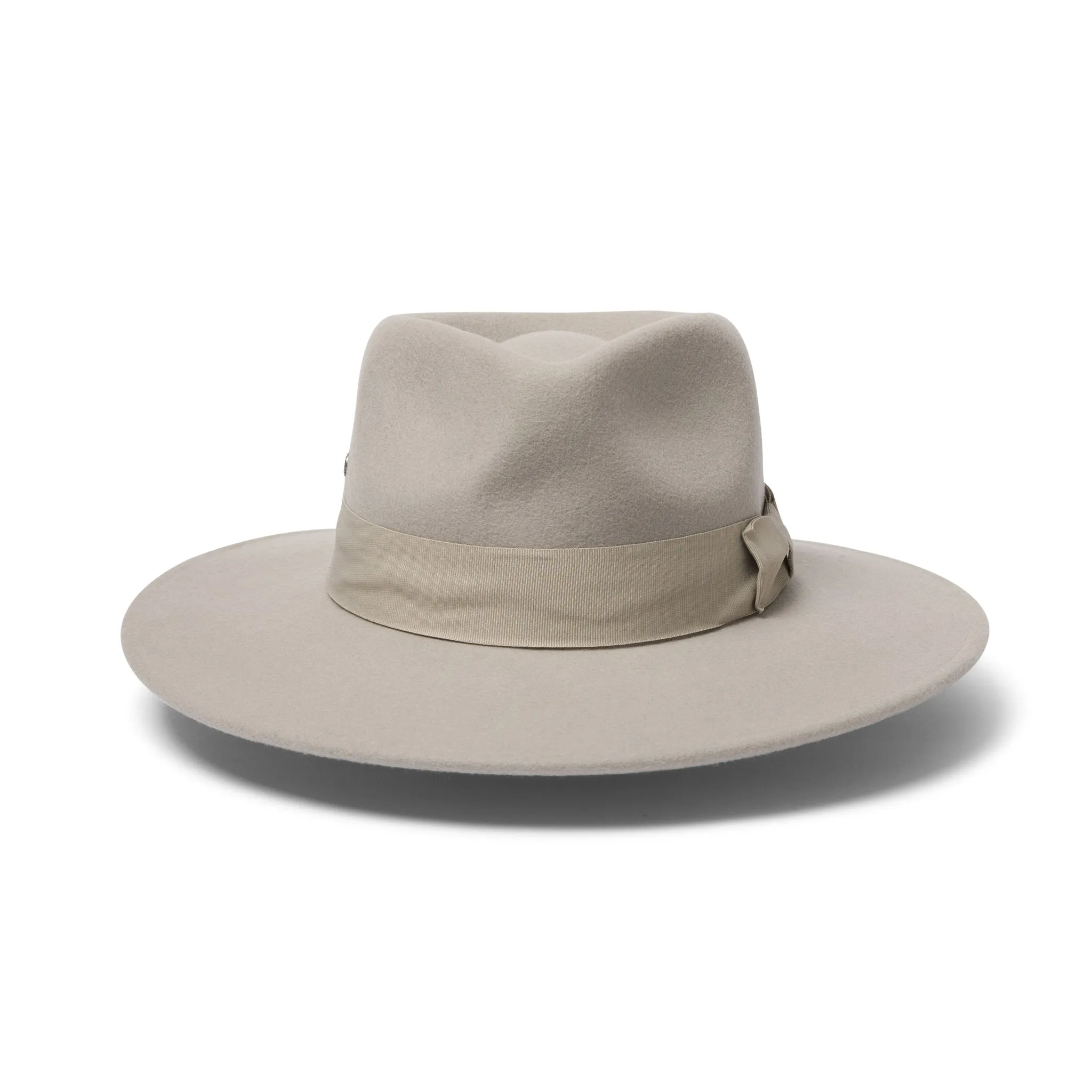 Hallie Felt Fedora Hat - Grey
