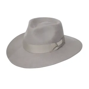 Hallie Felt Fedora Hat - Grey