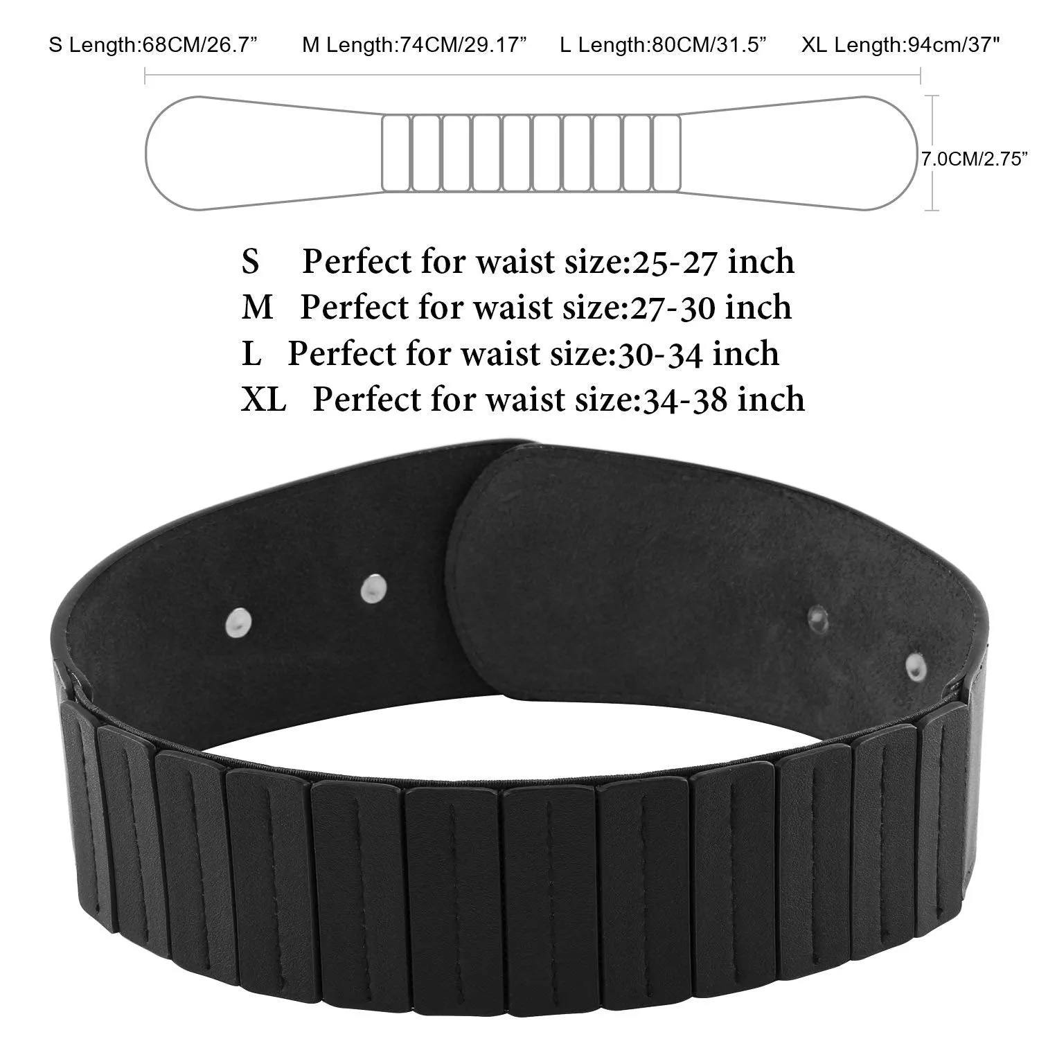 Halloween Women's Fashion Vintage Wide Elastic Stretch Waist Belt With Interlock Buckle