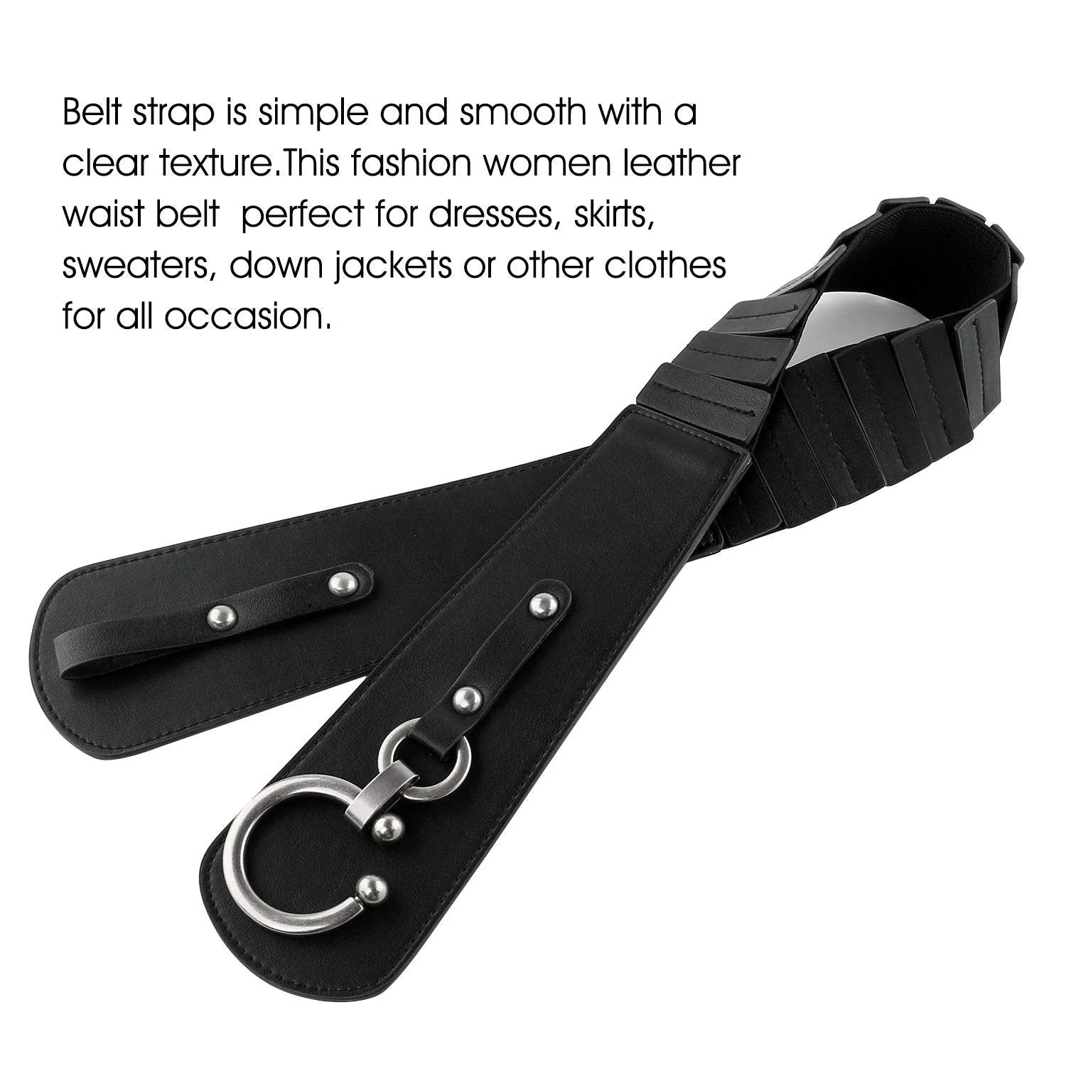 Halloween Women's Fashion Vintage Wide Elastic Stretch Waist Belt With Interlock Buckle