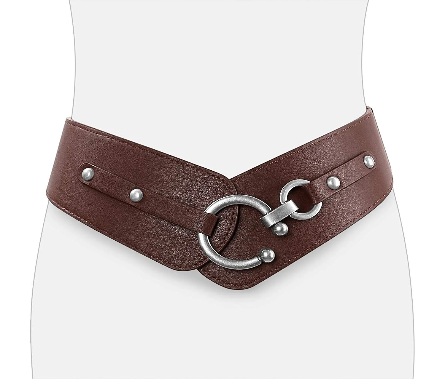 Halloween Women's Fashion Vintage Wide Elastic Stretch Waist Belt With Interlock Buckle