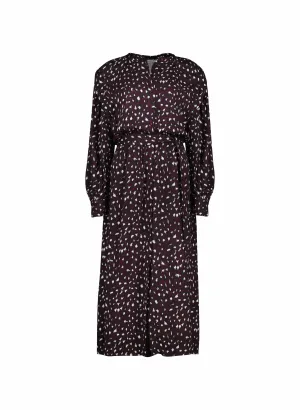 Harper LENZING™ ECOVERO™ Leopard Print Midi Shirt Dress | Dark Cherry