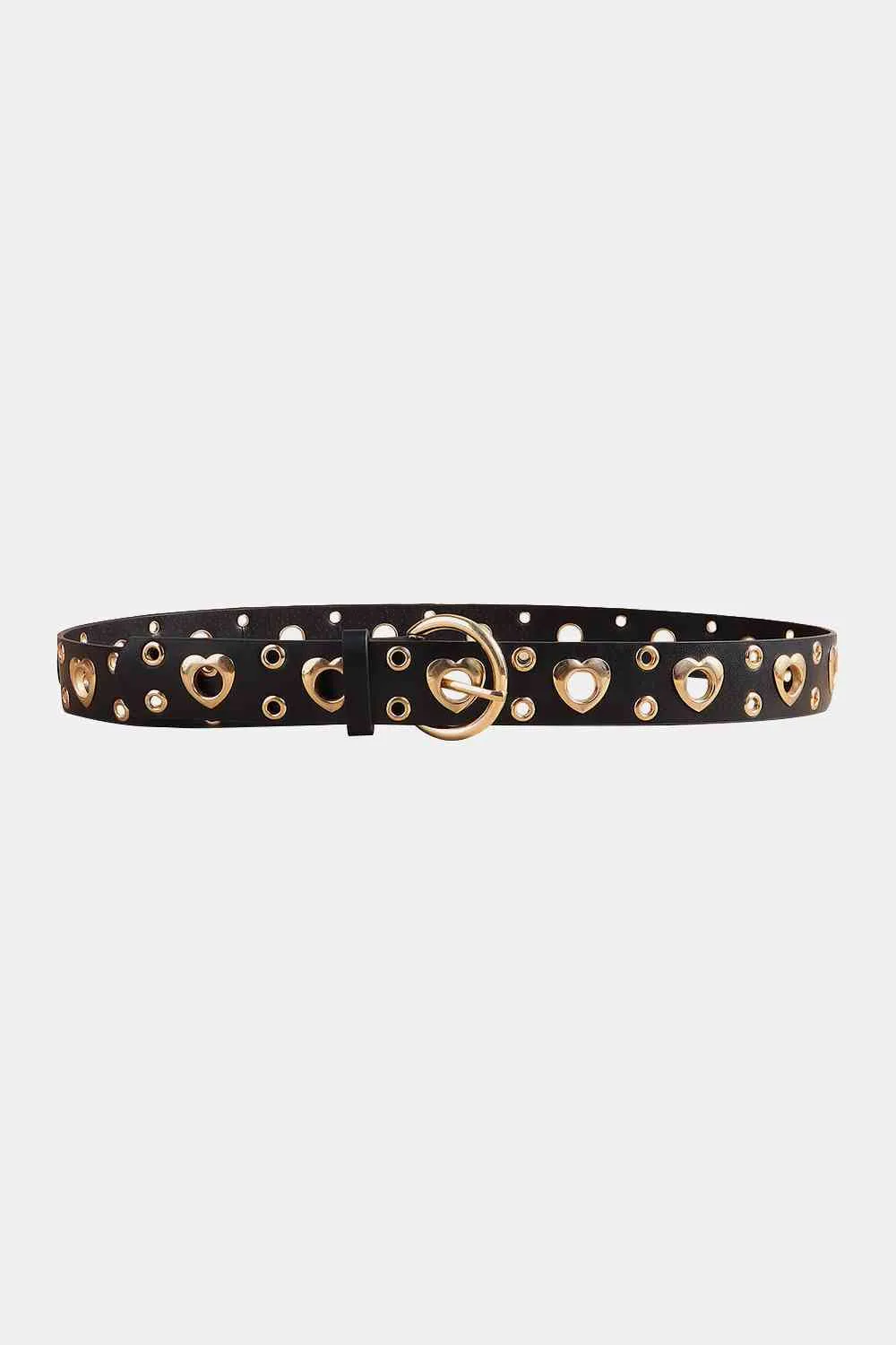 Hartvormige PU-leren riem met legeringdetails