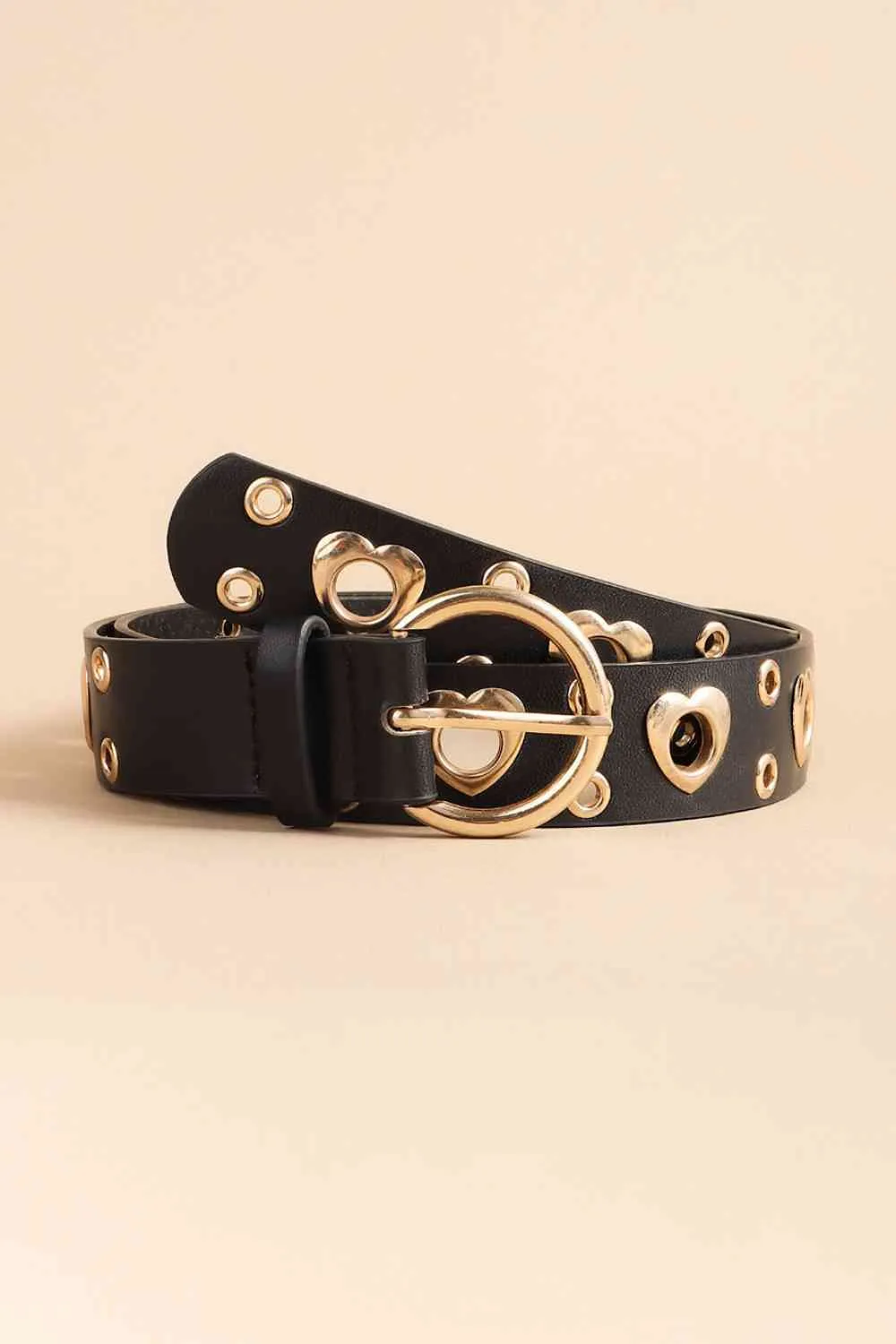 Hartvormige PU-leren riem met legeringdetails