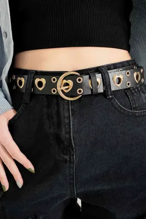 Hartvormige PU-leren riem met legeringdetails
