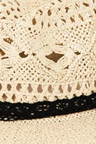 Hazel Blues® |  Fame Openwork Lace Detail Wide Brim Hat