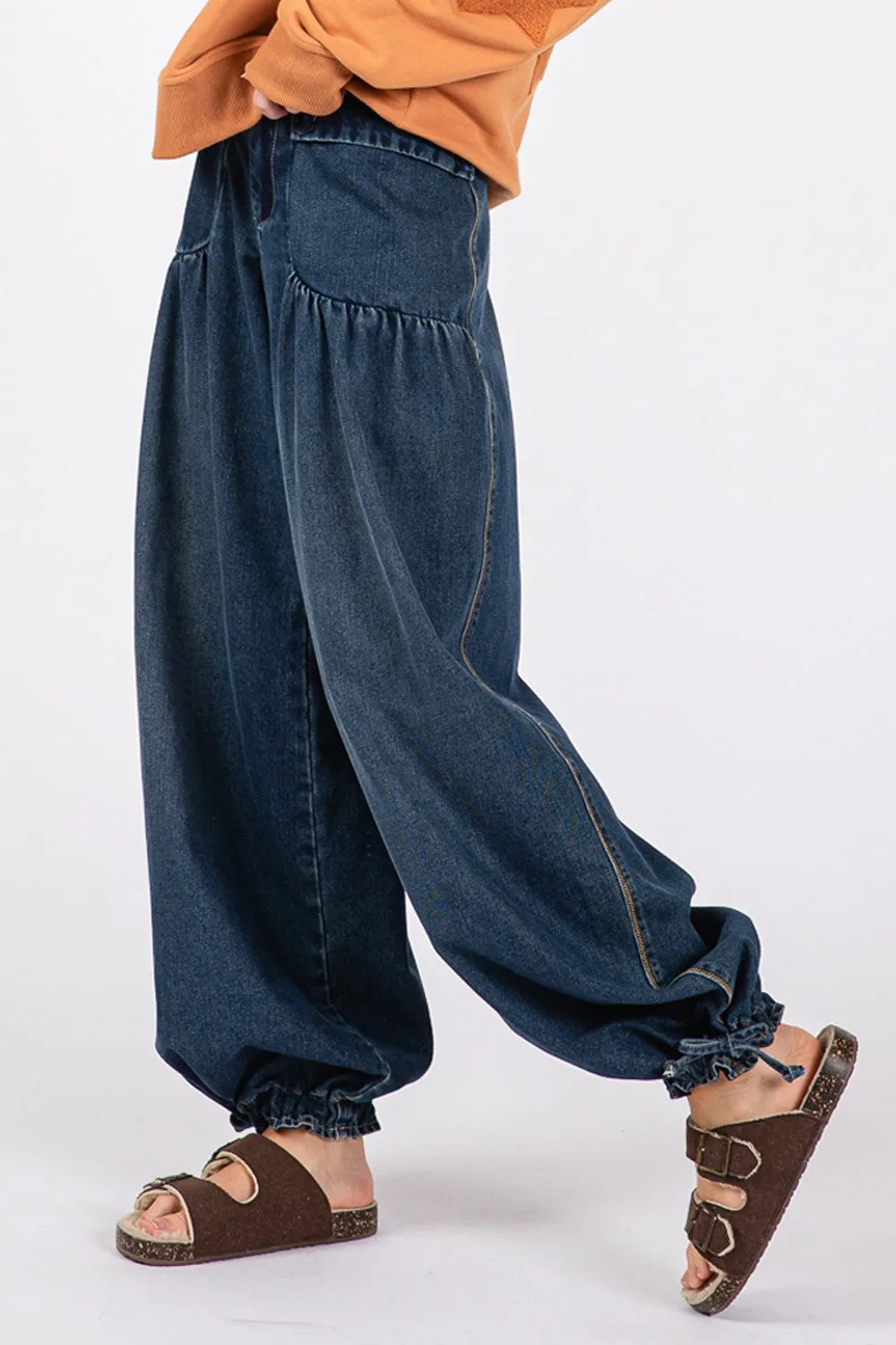 Hazel Blues® |  SAGE   FIG Mid-Rise Cargo Jeans with Pockets