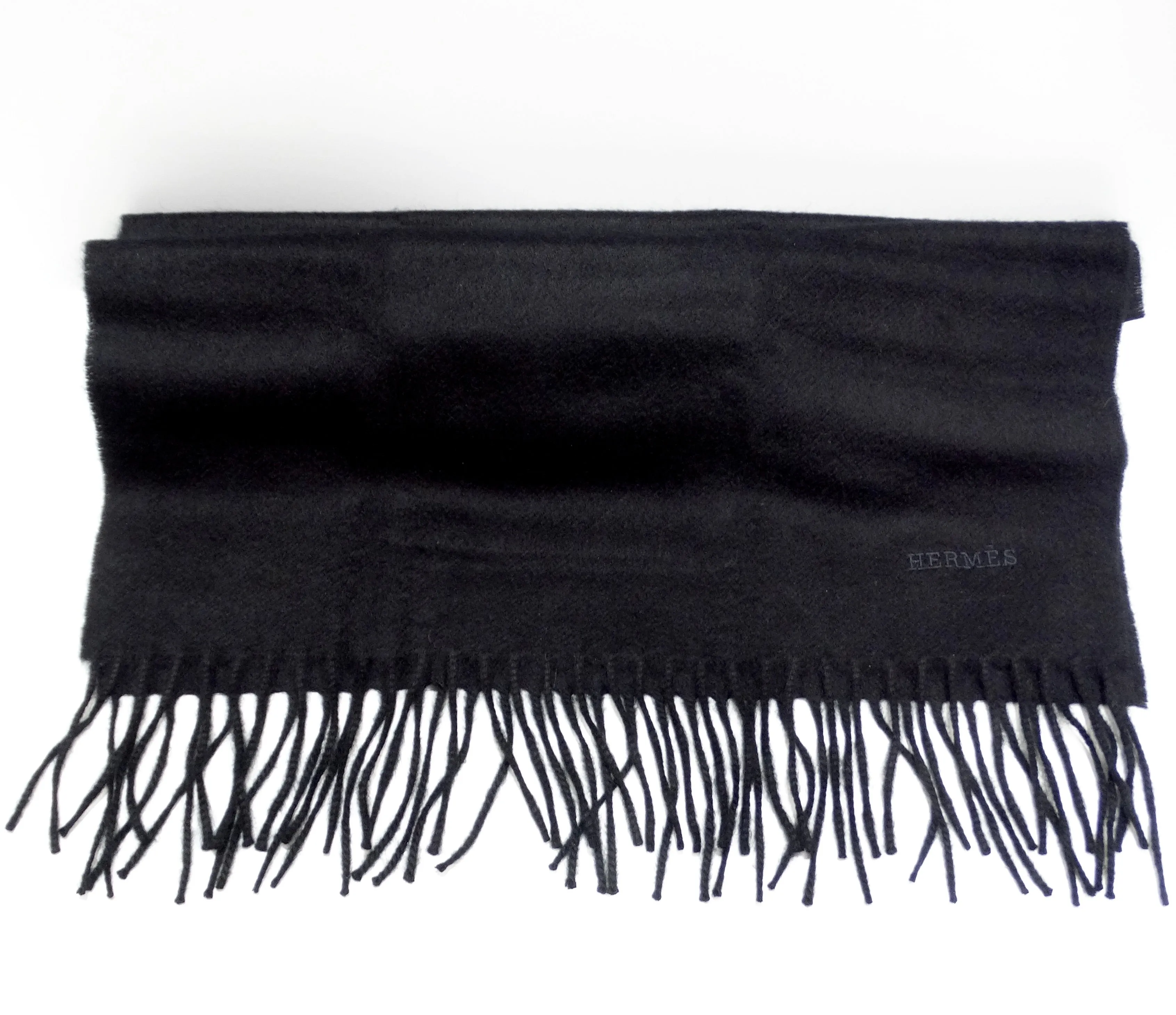 Hermes Black Cashmere Scarf